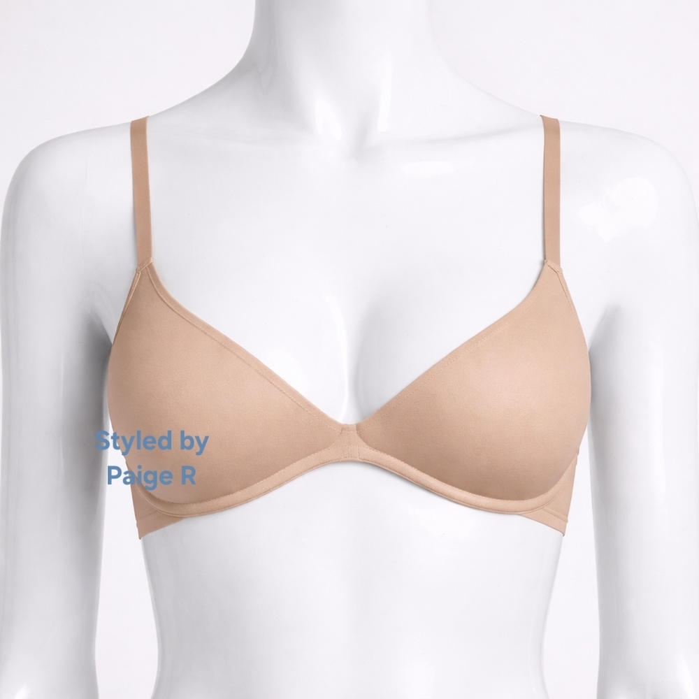 💕NWT SKIMS Weightless Scoop Underwire Unlined Plunge Bra Nude CLAY 38B